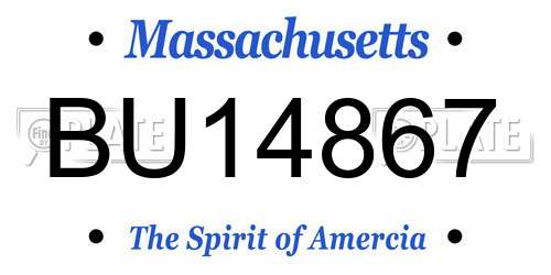 BU14867 Massachusetts License Plate