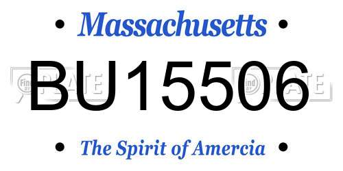 BU15506 Massachusetts License Plate