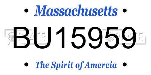 BU15959 Massachusetts License Plate