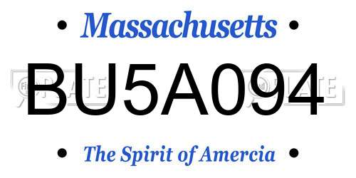 BU5A094 Massachusetts License Plate