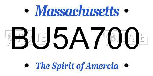 BU5A700 Massachusetts License Plate