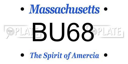 BU68 Massachusetts License Plate