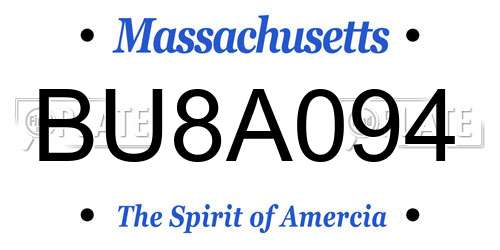 BU8A094 Massachusetts License Plate