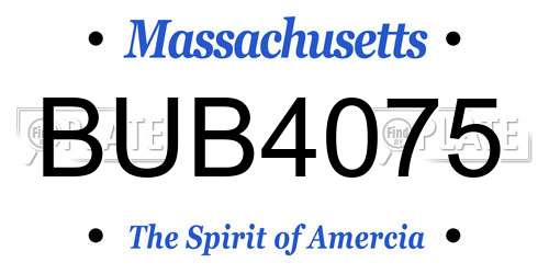 BUB4075 Massachusetts License Plate
