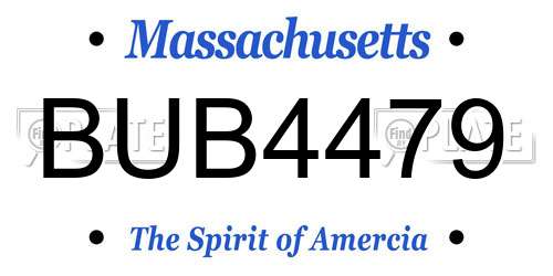 BUB4479 Massachusetts License Plate