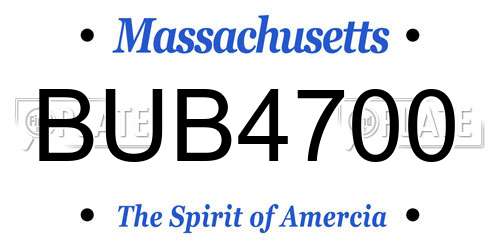 BUB4700 Massachusetts License Plate