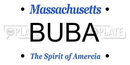 BUBA Massachusetts License Plate