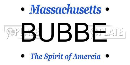BUBBE Massachusetts License Plate