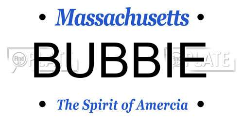 BUBBIE Massachusetts License Plate