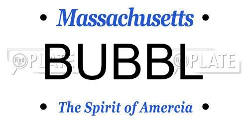 BUBBL Massachusetts License Plate