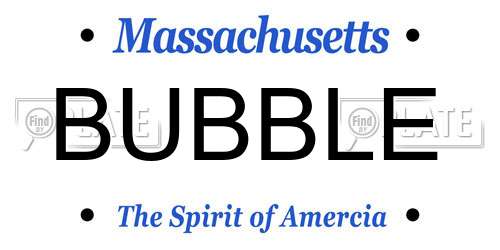 BUBBLE Massachusetts License Plate