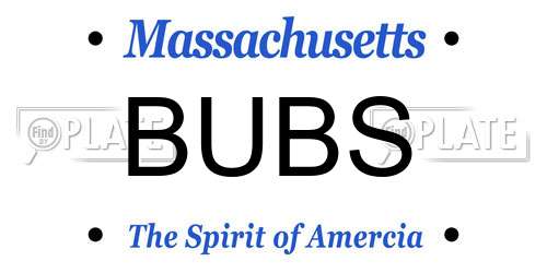 BUBS Massachusetts License Plate