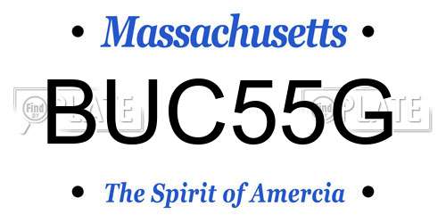 BUC55G Massachusetts License Plate
