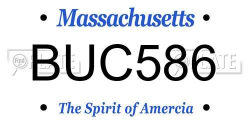 BUC586 Massachusetts License Plate