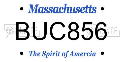 BUC856 Massachusetts License Plate
