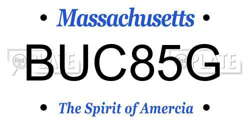 BUC85G Massachusetts License Plate