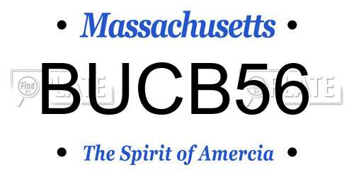 BUCB56 Massachusetts License Plate