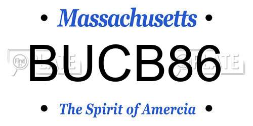 BUCB86 Massachusetts License Plate