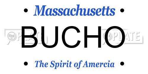 BUCHO Massachusetts License Plate