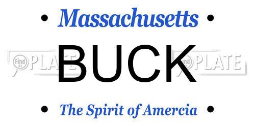 BUCK Massachusetts License Plate