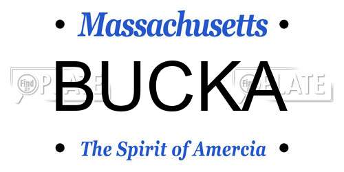 BUCKA Massachusetts License Plate