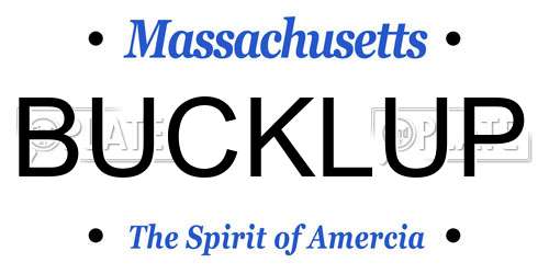 BUCKLUP Massachusetts License Plate