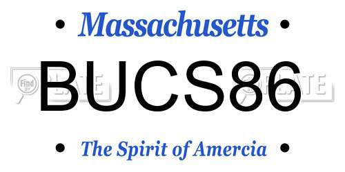 BUCS86 Massachusetts License Plate
