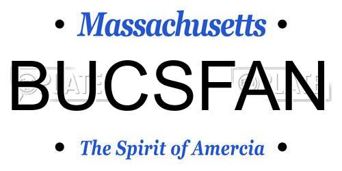 BUCSFAN Massachusetts License Plate