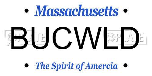 BUCWLD Massachusetts License Plate