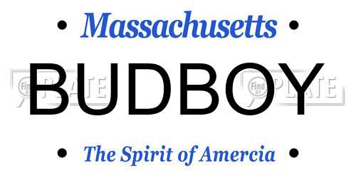 BUDBOY Massachusetts License Plate
