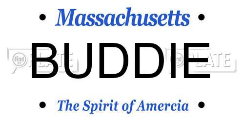 BUDDIE Massachusetts License Plate
