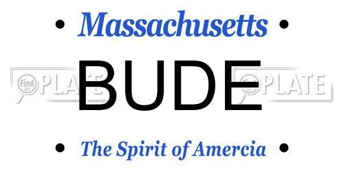 BUDE Massachusetts License Plate