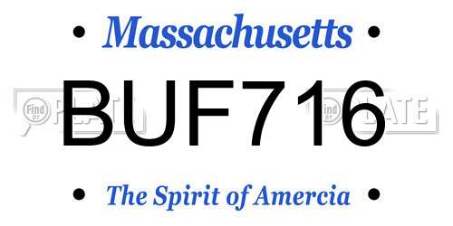 BUF716 Massachusetts License Plate