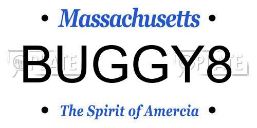 BUGGY8 Massachusetts License Plate