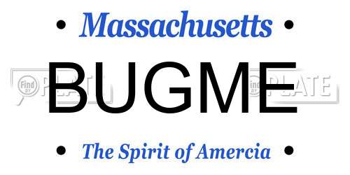 BUGME Massachusetts License Plate