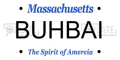 BUHBAI Massachusetts License Plate