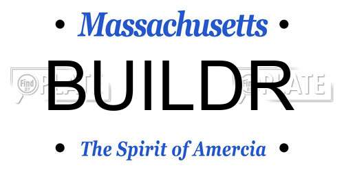 BUILDR Massachusetts License Plate