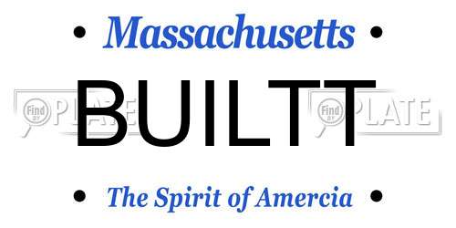 BUILTT Massachusetts License Plate