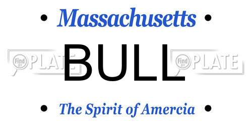 BULL Massachusetts License Plate
