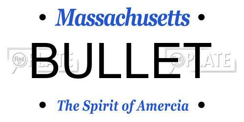 BULLET Massachusetts License Plate