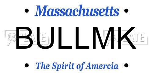 BULLMK Massachusetts License Plate