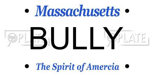 BULLY Massachusetts License Plate
