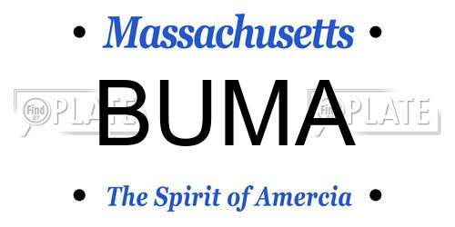 BUMA Massachusetts License Plate