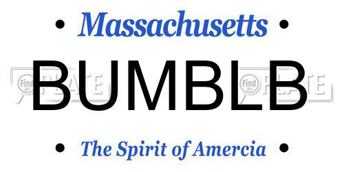 BUMBLB Massachusetts License Plate