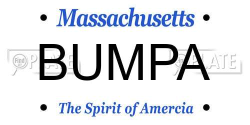 BUMPA Massachusetts License Plate