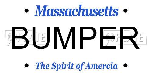 BUMPER Massachusetts License Plate
