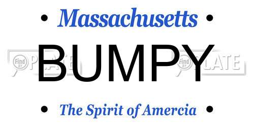 BUMPY Massachusetts License Plate