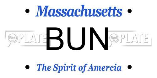 BUN Massachusetts License Plate