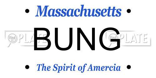 BUNG Massachusetts License Plate