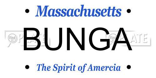 BUNGA Massachusetts License Plate